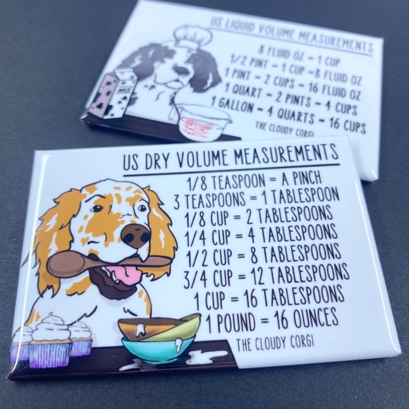 English Setter Dog Measuring Chart Magnet Set Handmade Cooking Baking  Guide - Picture 4 of 6